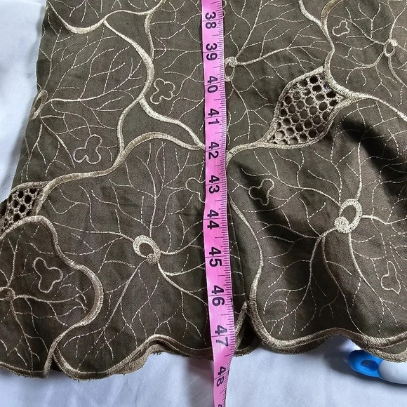 JSong Collection 8 100% Linen Dress Maxi Embroidered Applique Fit And Flare Vtg - Picture 8 of 10